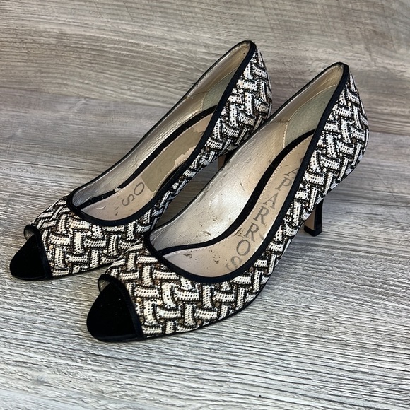 Caparros open toe sparkle black white and gold heels size 6 - Picture 5 of 15